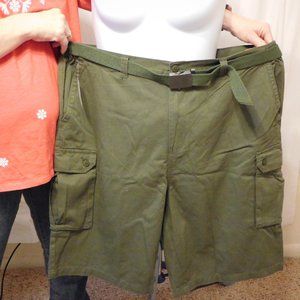 King Size 2X Men's Cargo Shorts with belt, New